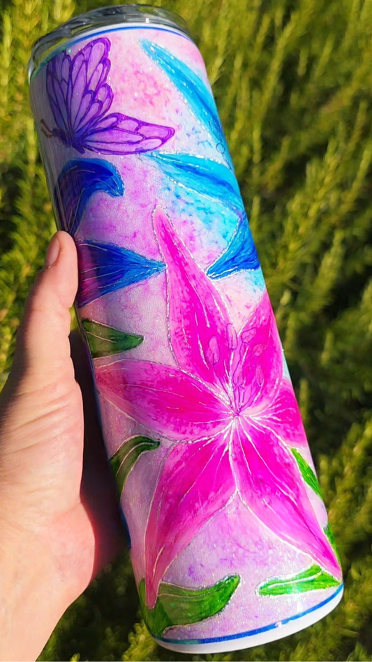 Twisted Ink Lillies & Butterflies