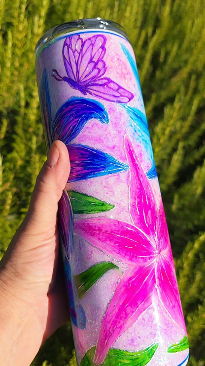Twisted Ink Lilies & Butterflies