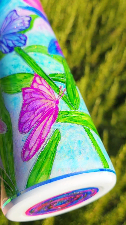 Twisted Ink Lilies & Butterflies
