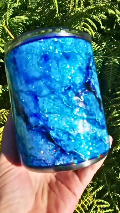 Twisted Ink Watercolor on Glitter