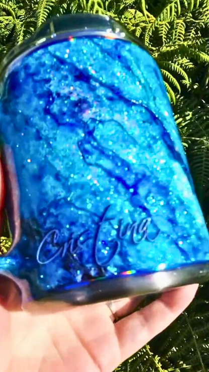 Twisted Ink Watercolor on Glitter