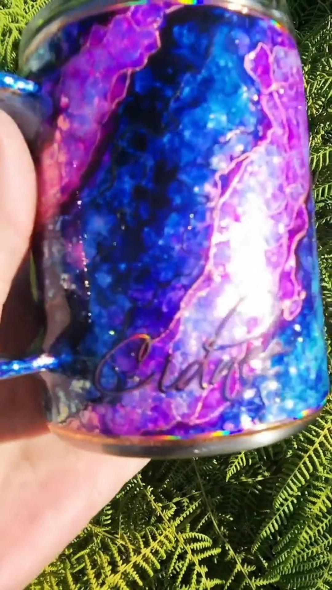 Twisted Ink Watercolor on Glitter