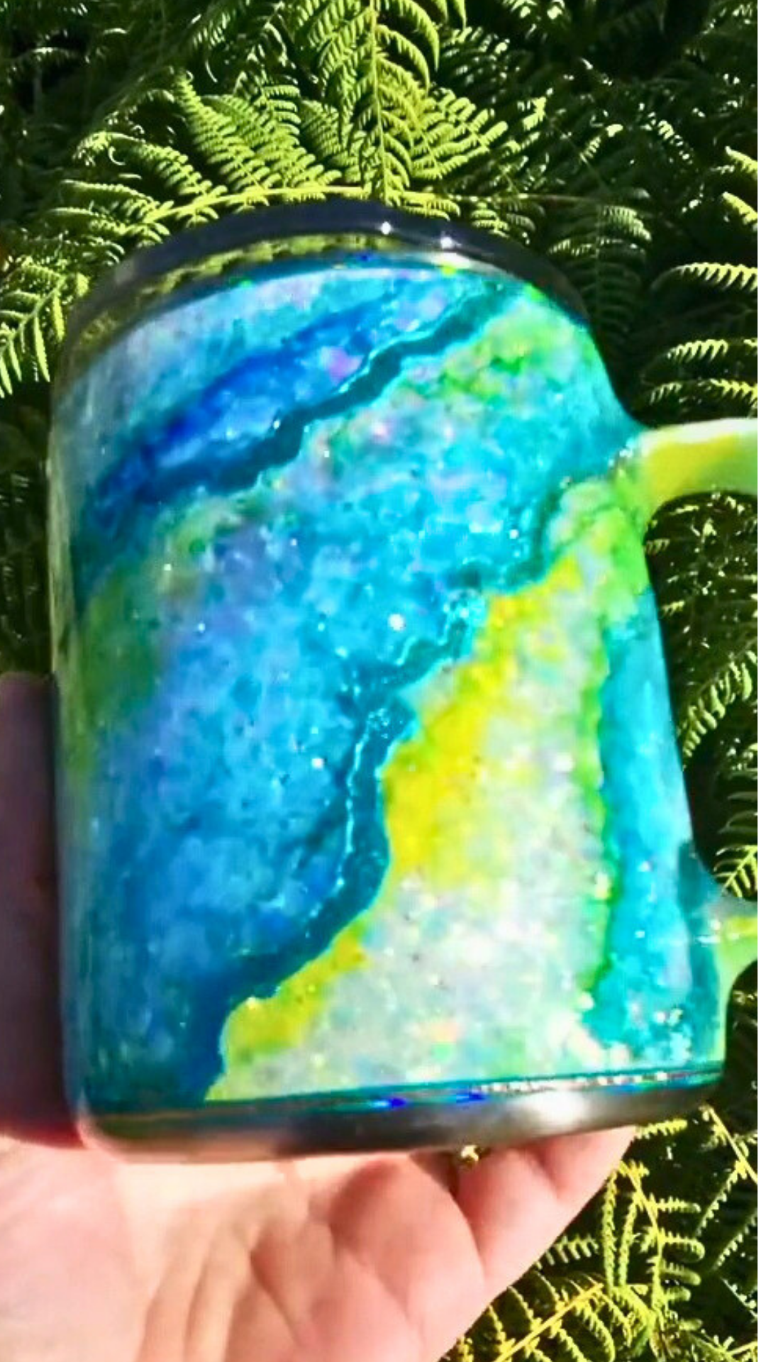 Twisted Ink Watercolor on Glitter