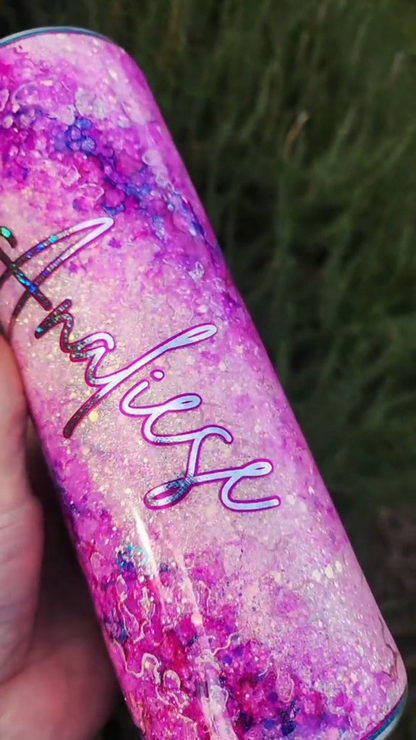 Twisted Ink Watercolor on Glitter