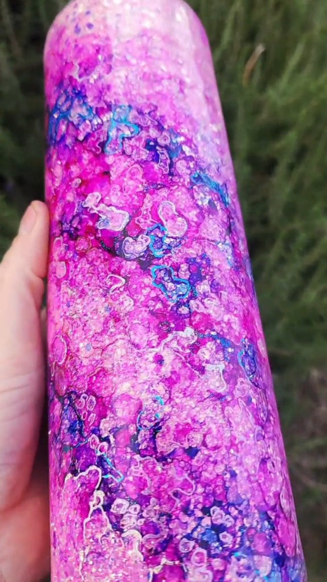 Twisted Ink Watercolor on Glitter