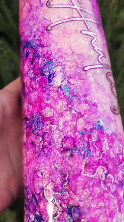 Twisted Ink Watercolor on Glitter