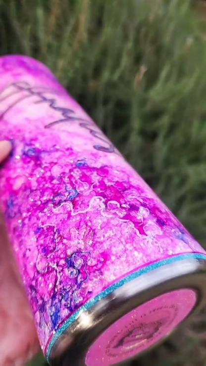 Twisted Ink Watercolor on Glitter