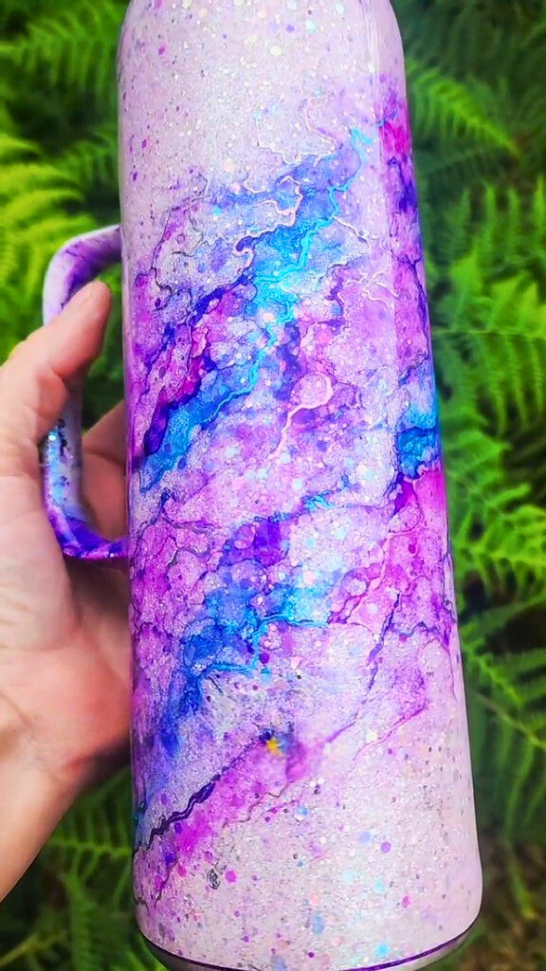 Twisted Ink Watercolor on Glitter