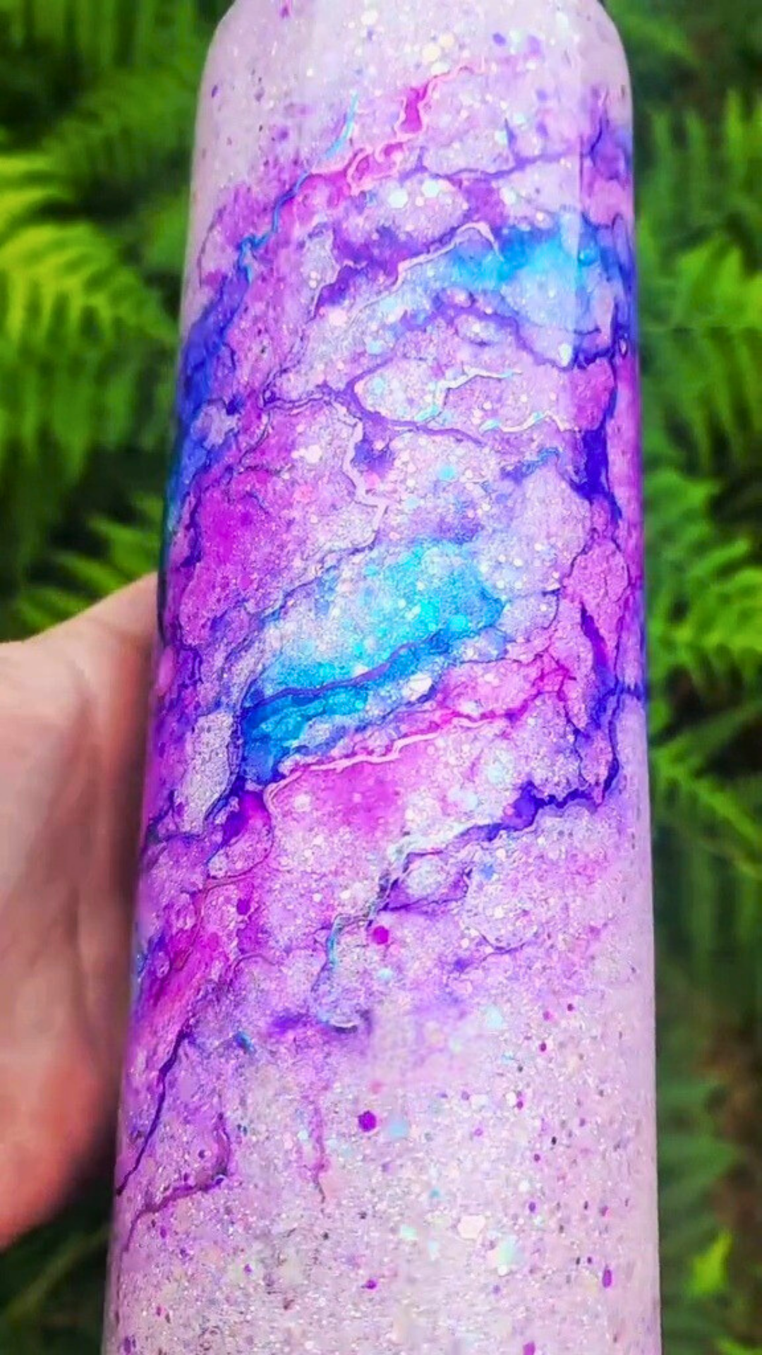 Twisted Ink Watercolor on Glitter