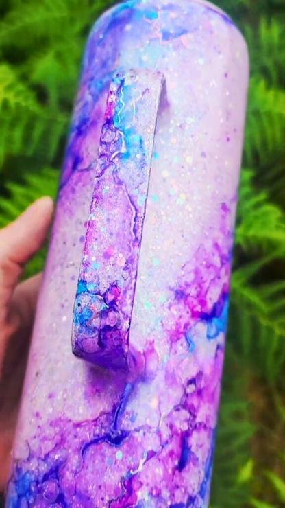 Twisted Ink Watercolor on Glitter