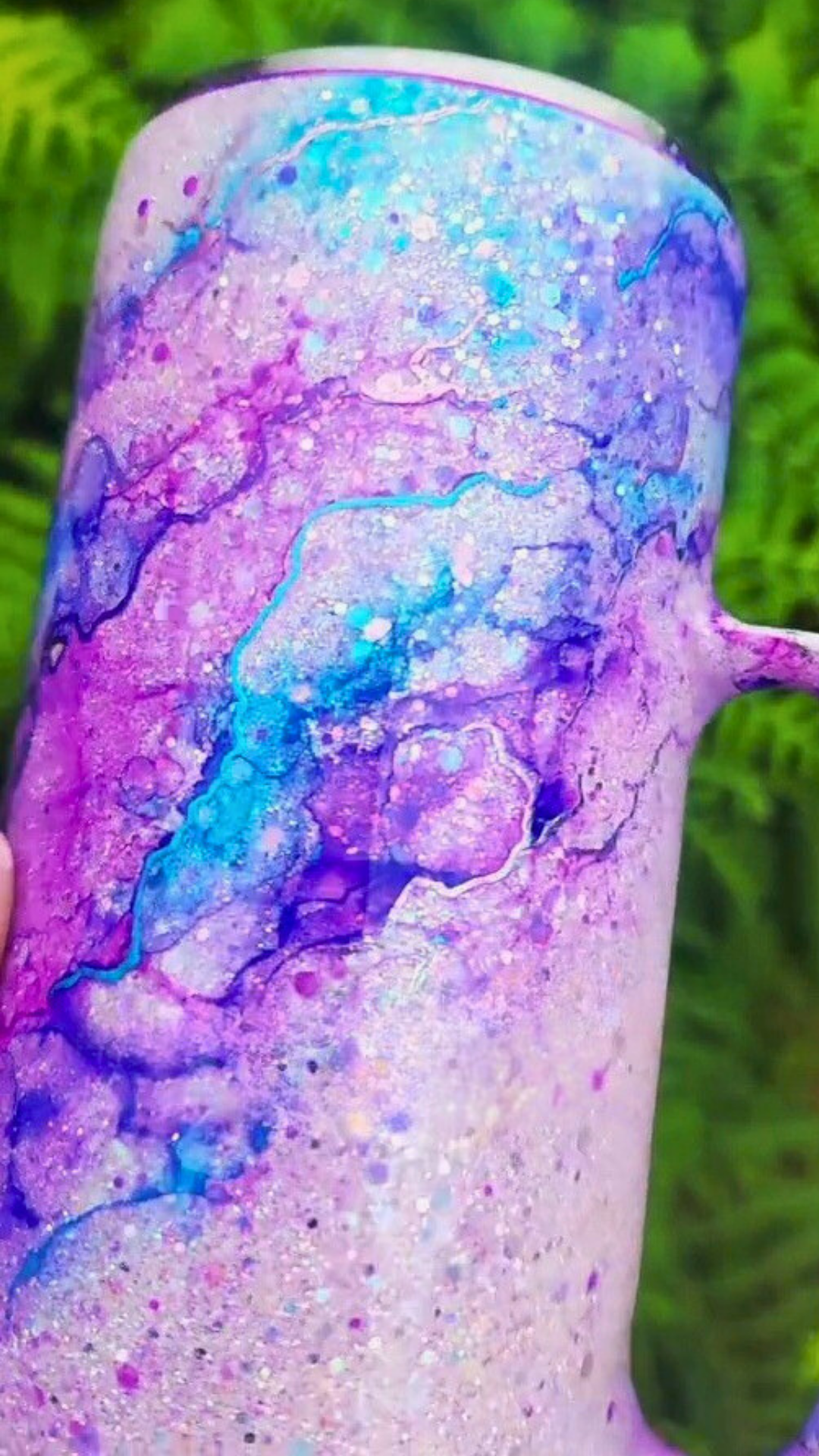 Twisted Ink Watercolor on Glitter