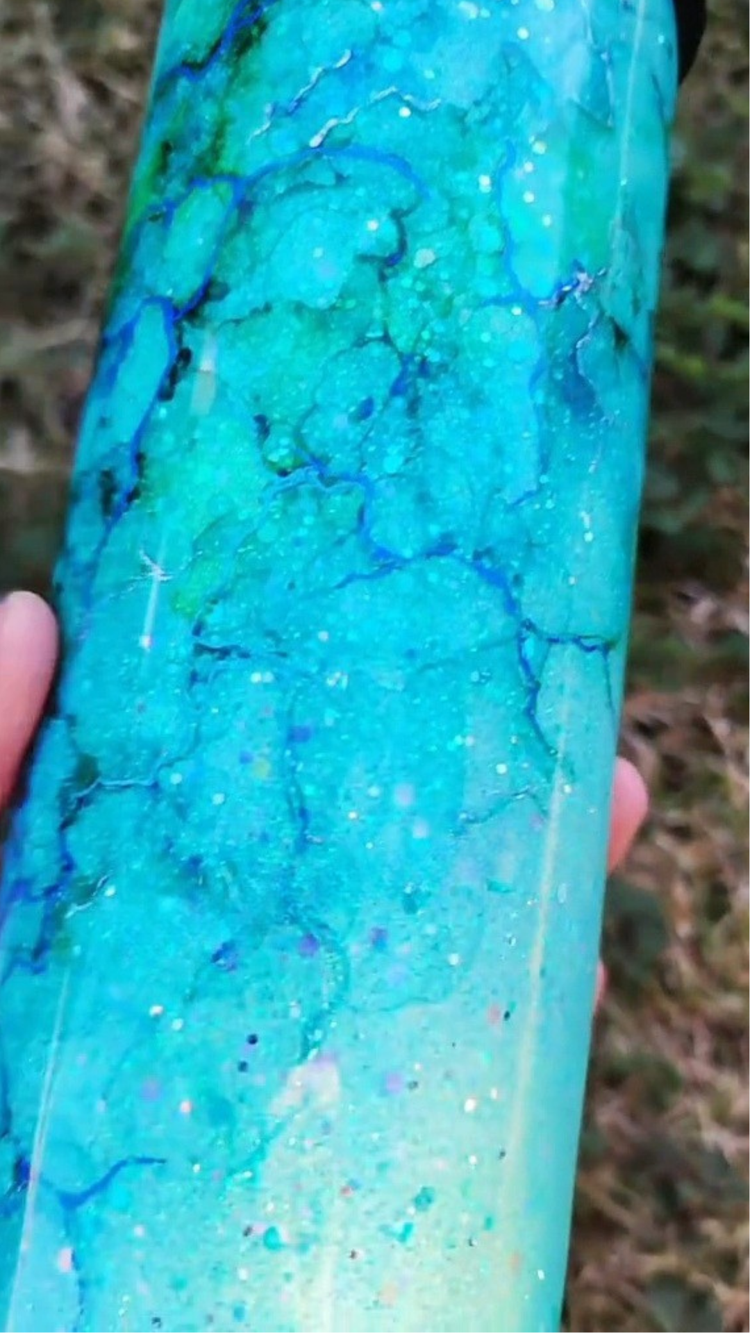 Twisted Ink Watercolor on Glitter