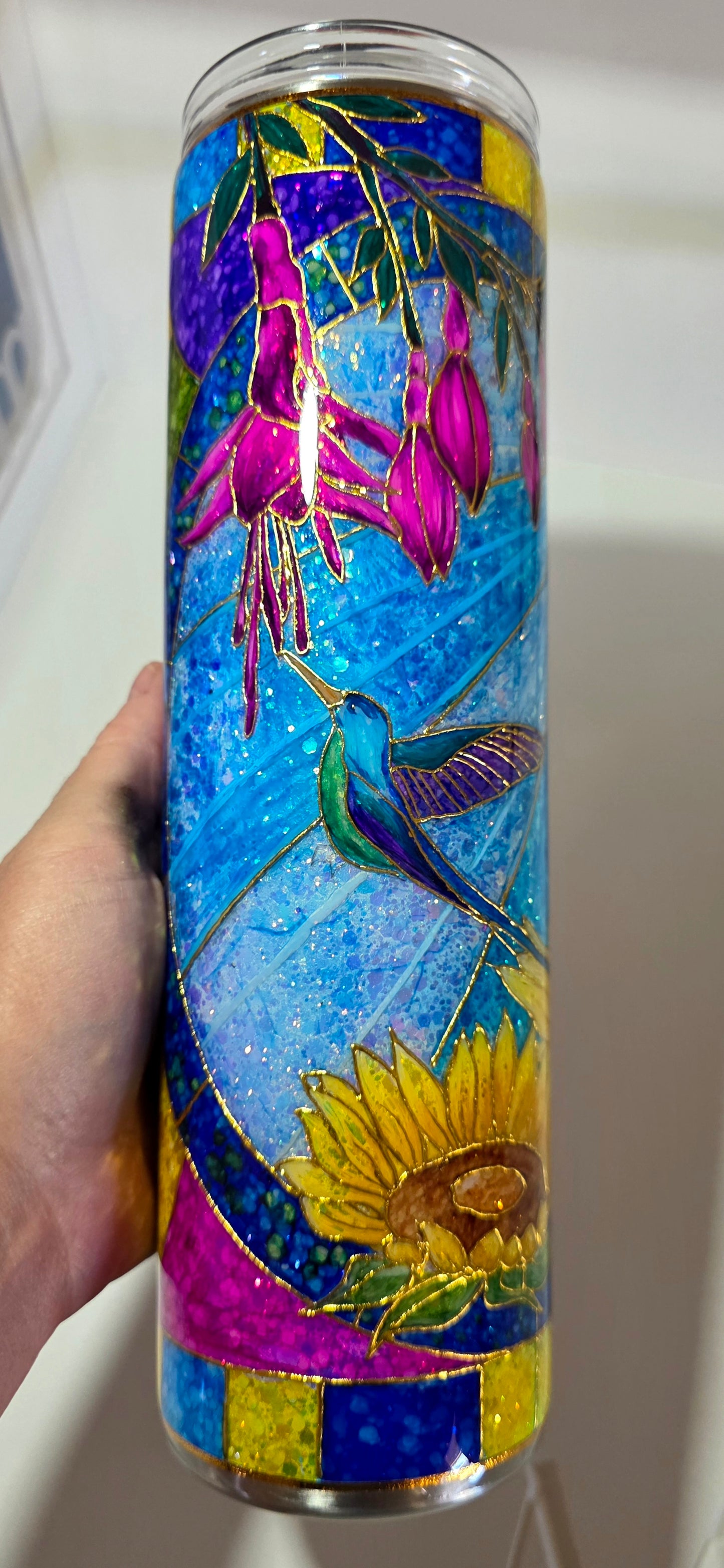Twisted Stained Glass Hummingbirds