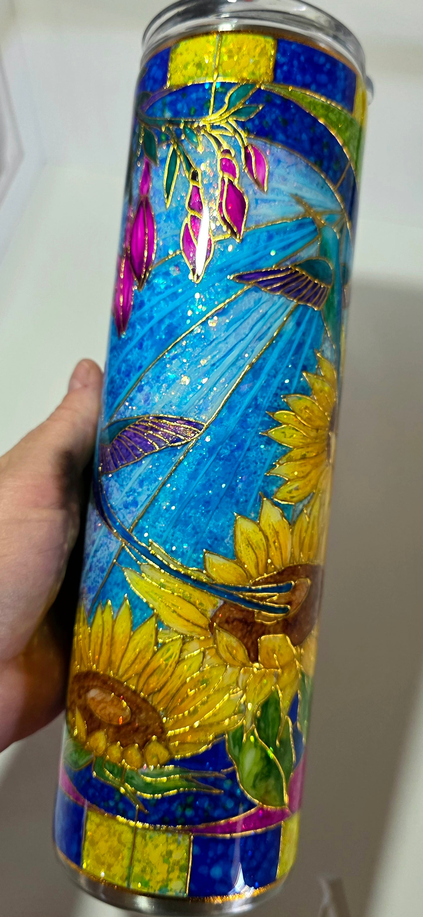 Twisted Stained Glass Hummingbirds