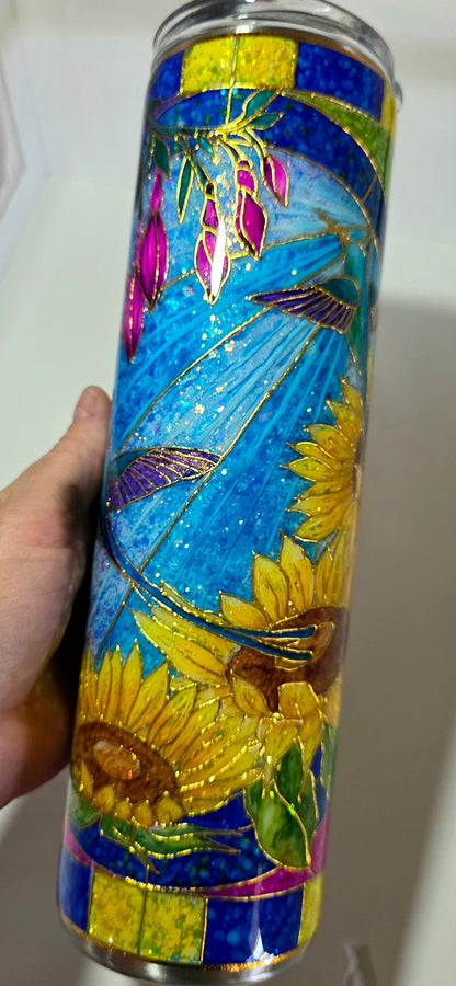 Twisted Stained Glass Hummingbirds