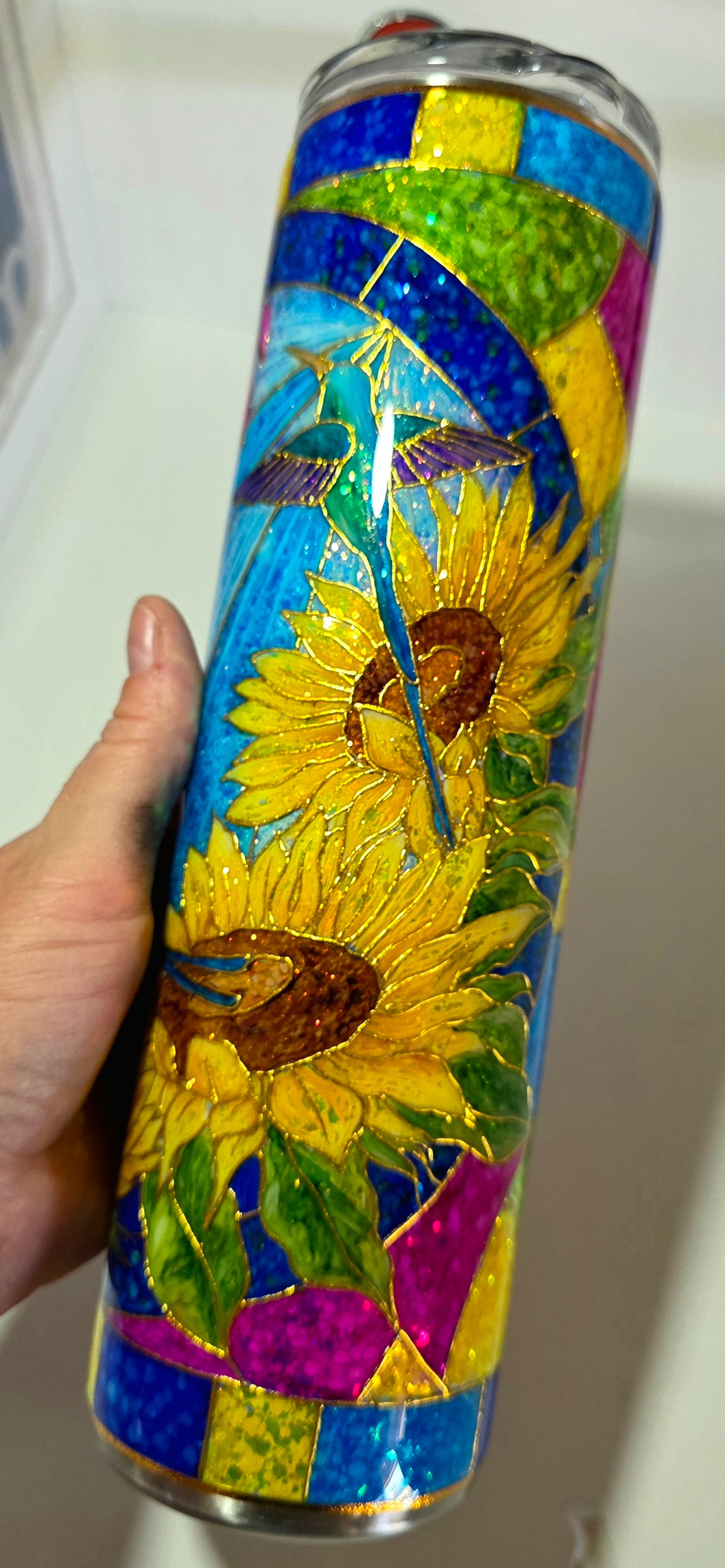 Twisted Stained Glass Hummingbirds