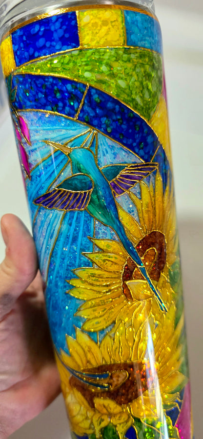 Twisted Stained Glass Hummingbirds