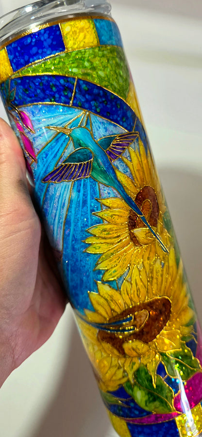 Twisted Stained Glass Hummingbirds