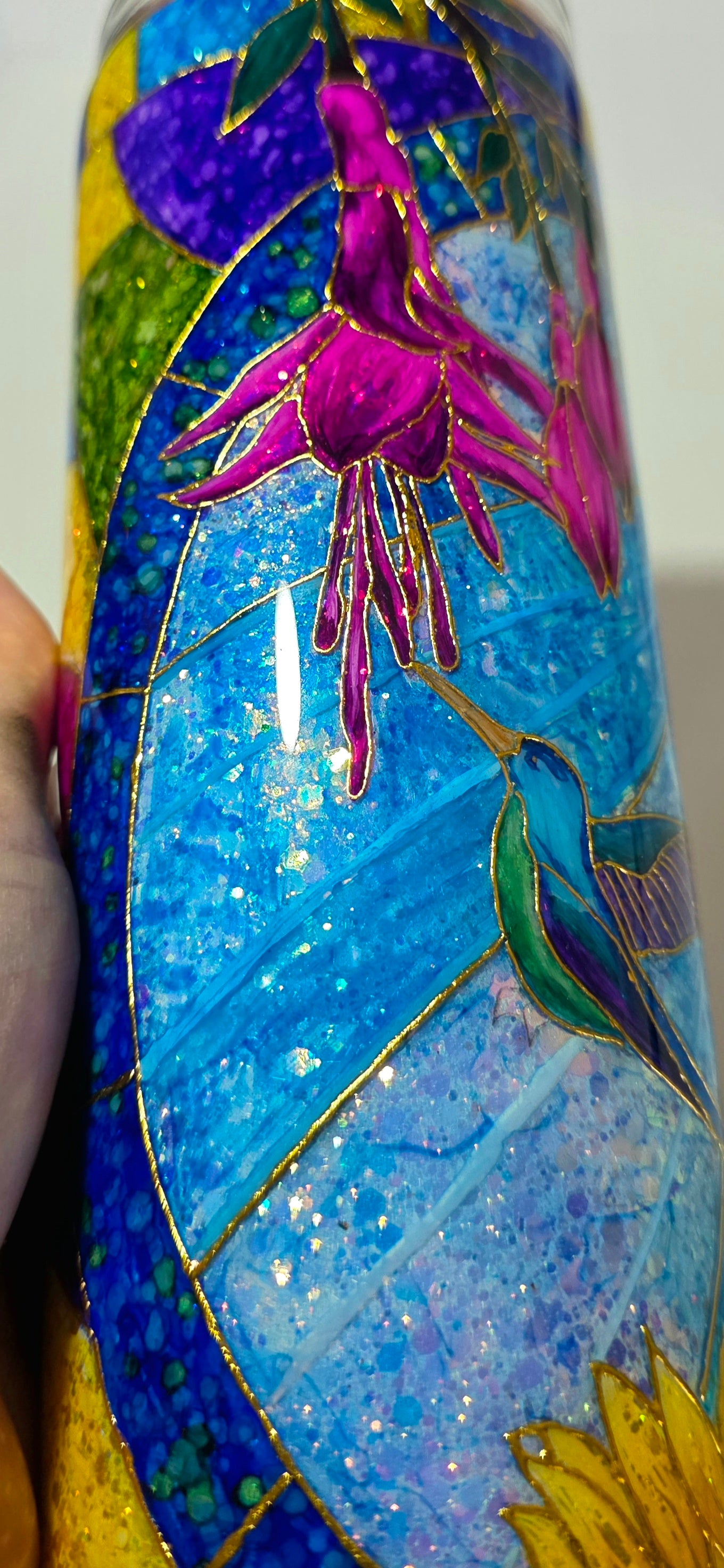 Twisted Stained Glass Hummingbirds