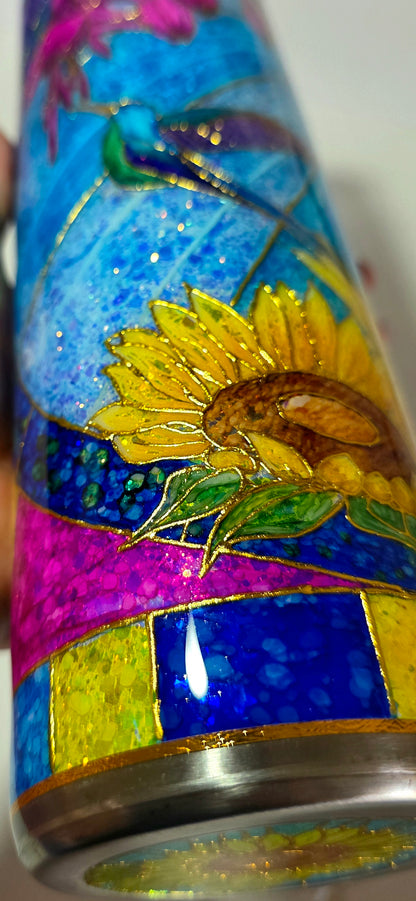 Twisted Stained Glass Hummingbirds