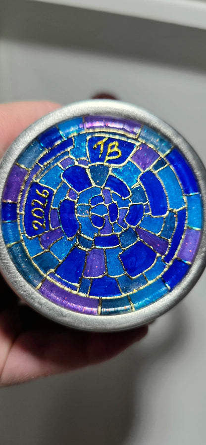 Twisted Stained Glass Blue Mosaic 16oz - Quick-Ship Tumbler (RTS)